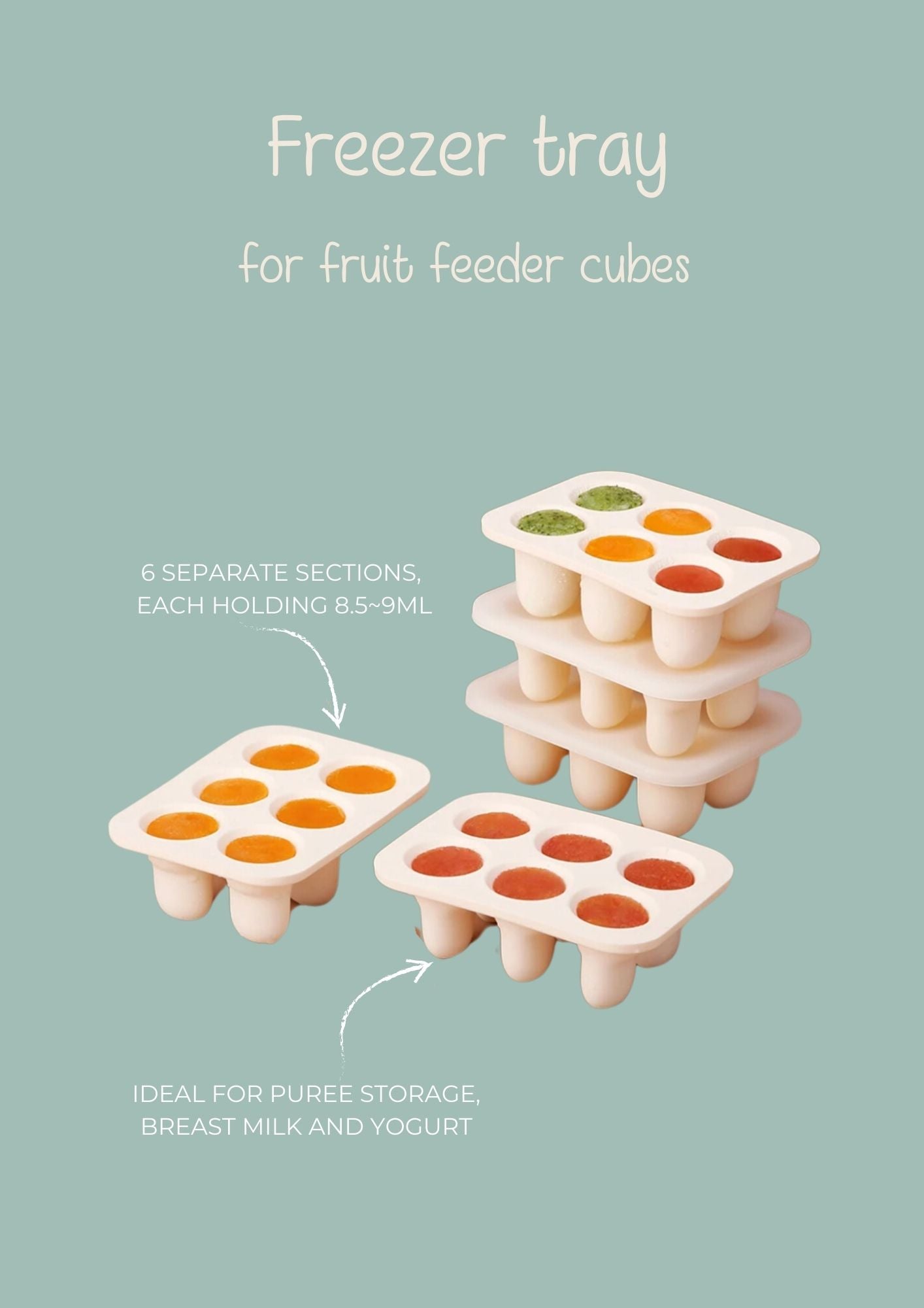 Silicone feeder’s freezer tray