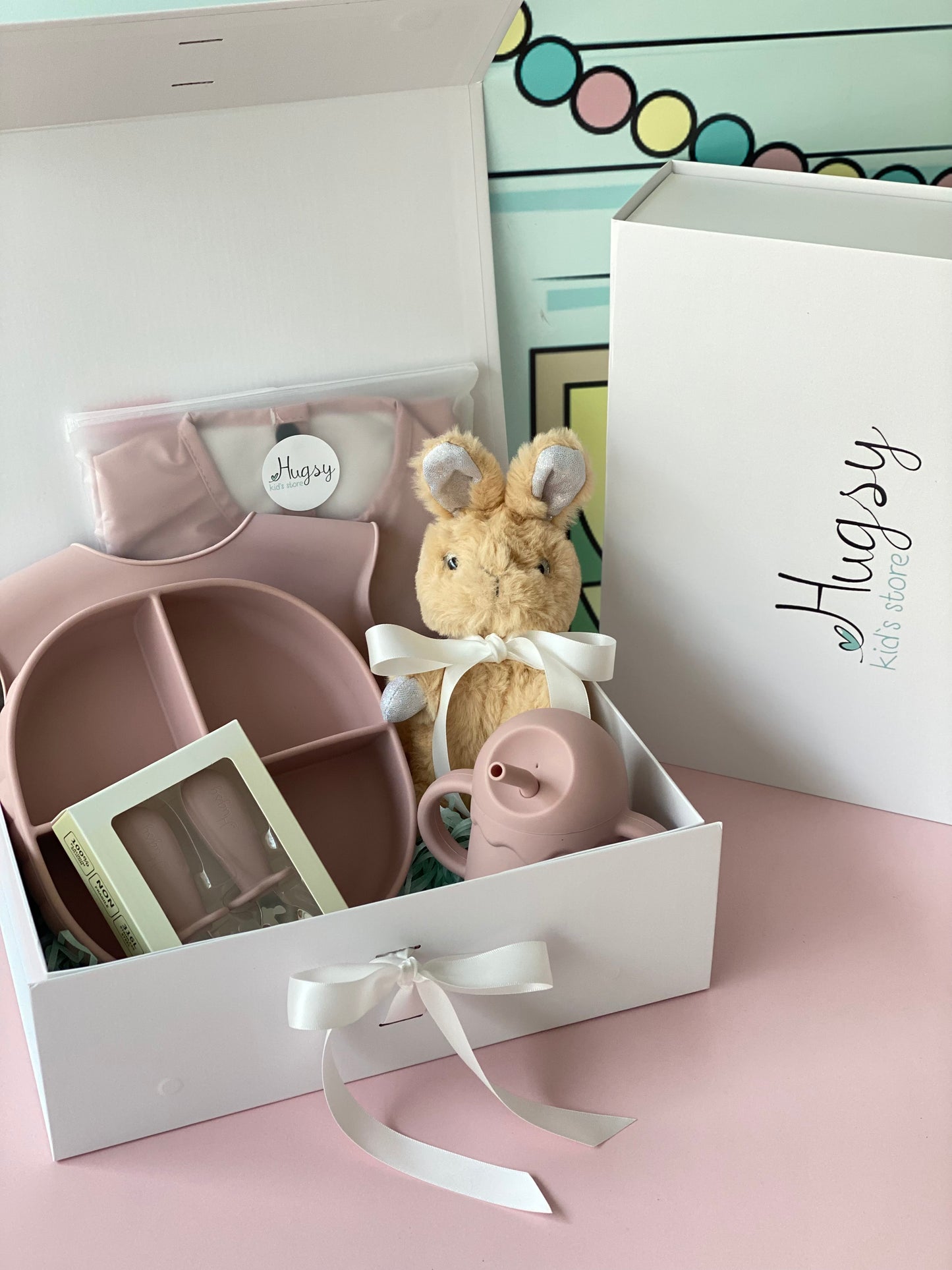 Hugsy Box midi Pro - silicone feeding gift set