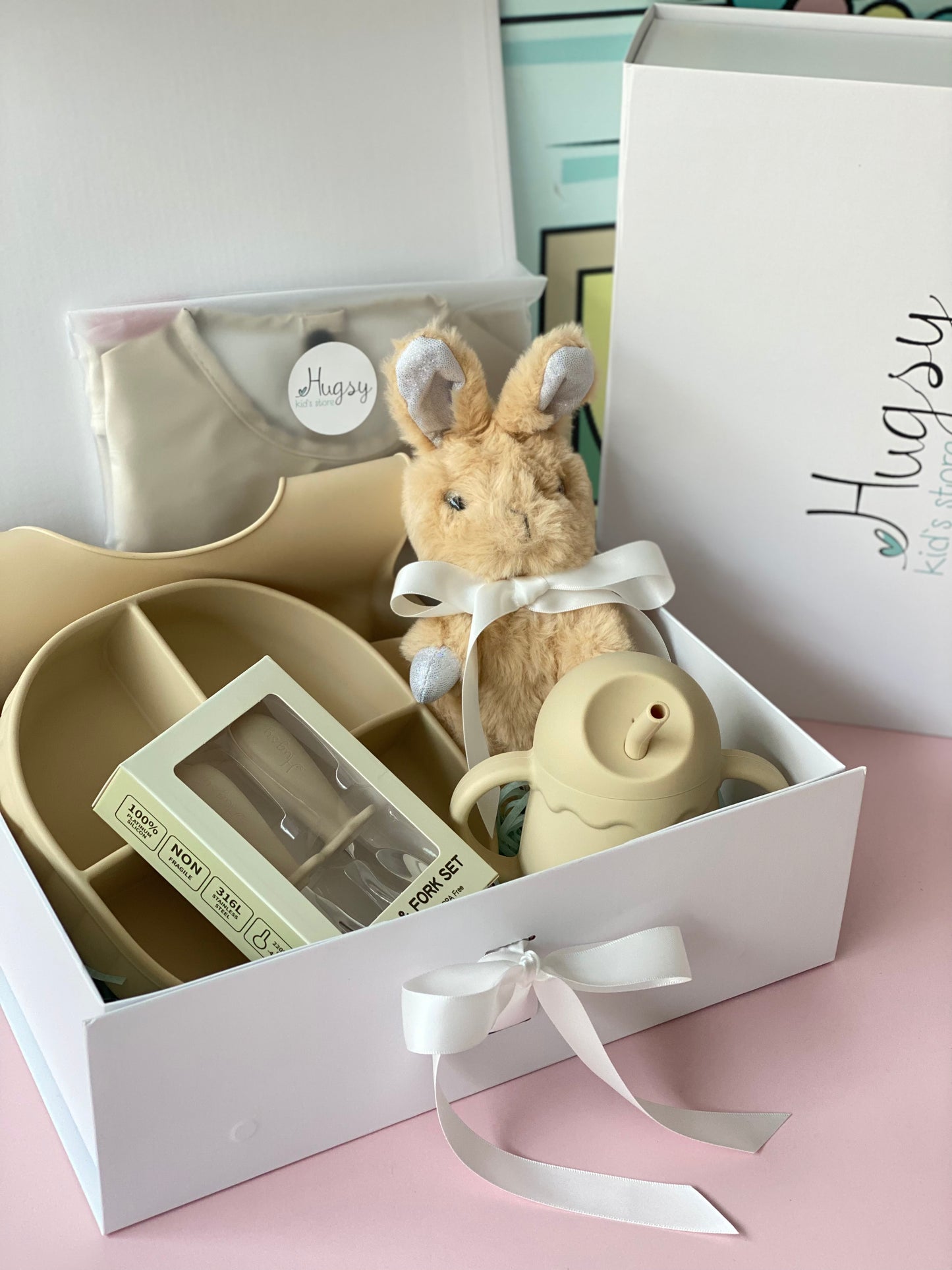 Hugsy Box midi Pro - silicone feeding gift set