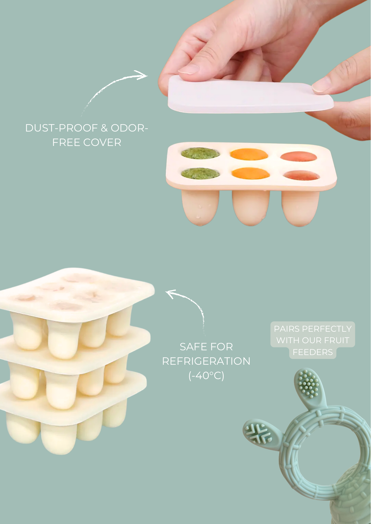 Silicone feeder’s freezer tray