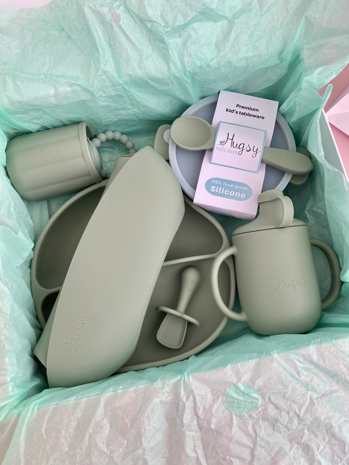 Hugsy Box midi - silicone feeding gift set