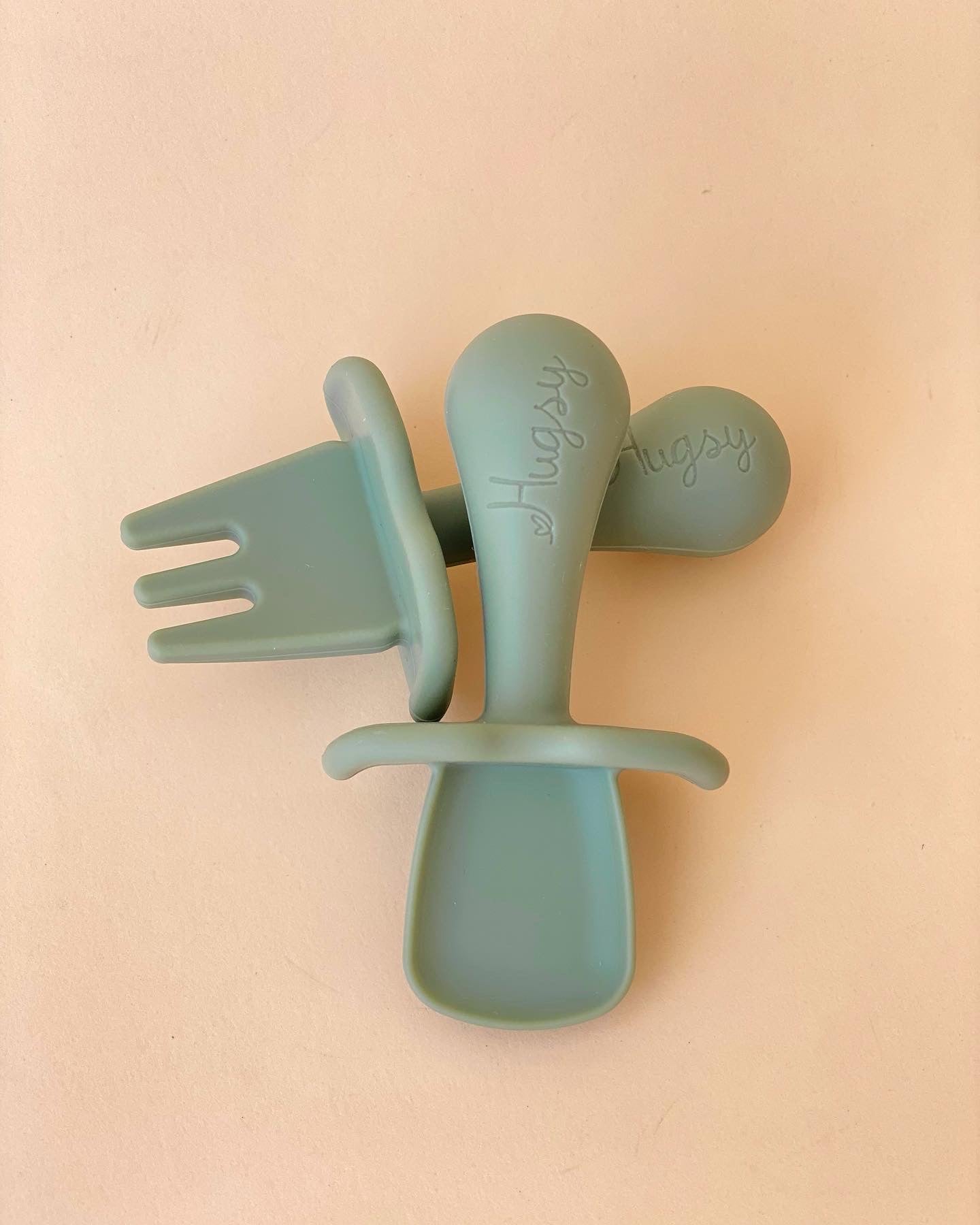 Silicone set training fork and spoon