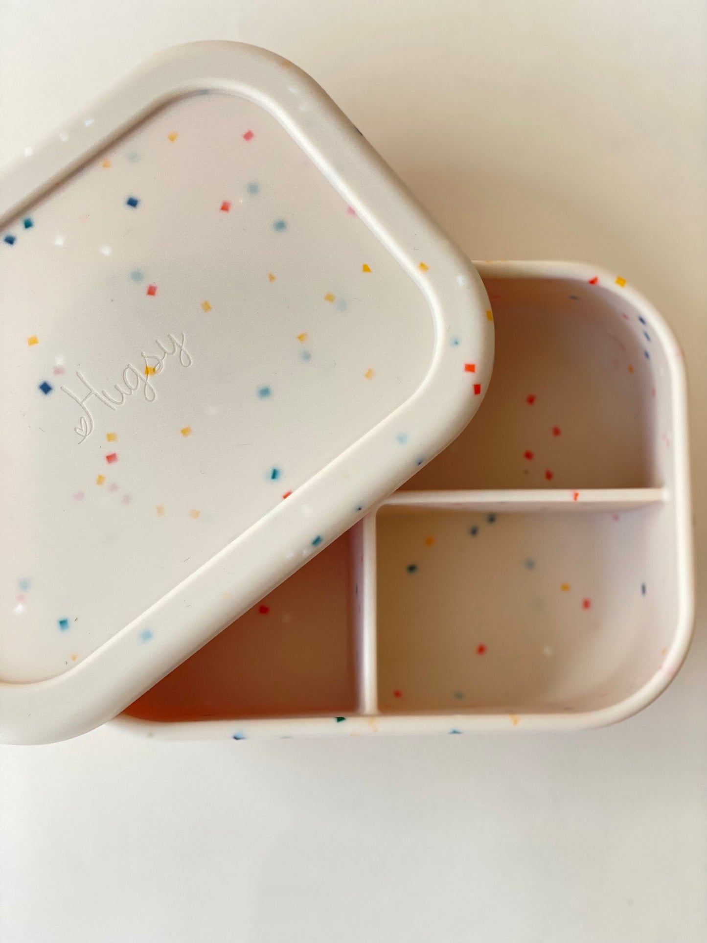 SILICONE LUNCH BOX / Bento box CONFETTI - 3 Compartment